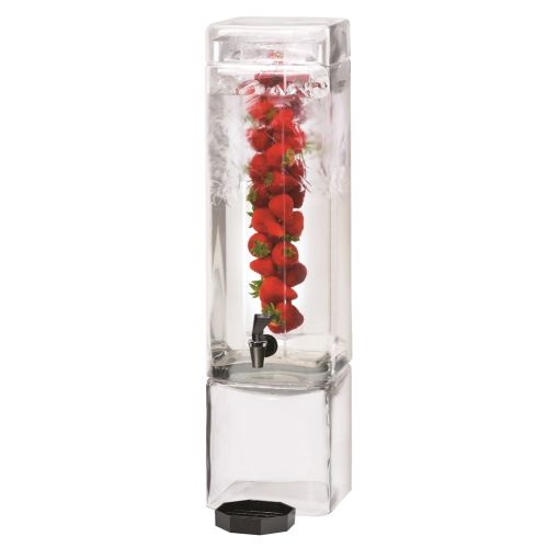 Acrylic Infusion Beverage Dispenser, 3 Gallon, 7Wx7Dx26.5H